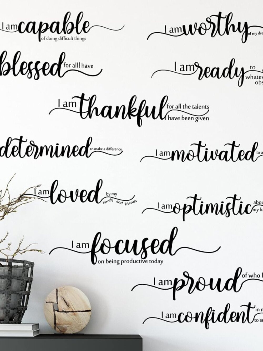 2 Sheets Inspirational Wall Decals Motivational Wall Stickers Black